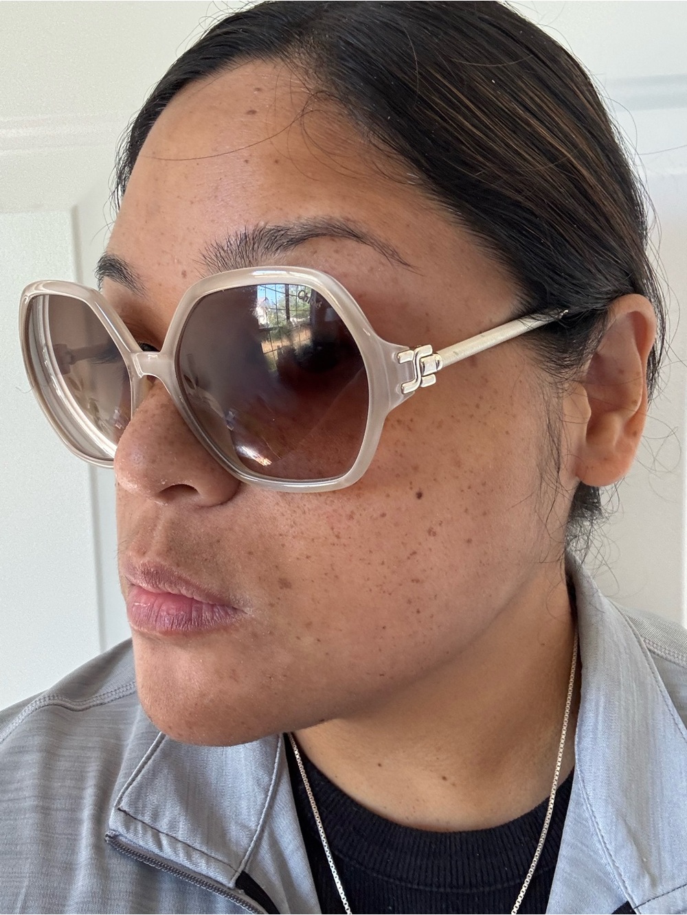 Chloé CE638SL Hexagonal Oversized Sunglasses | Cream Ivory Acetate | Style 905 - Picture 9 of 15